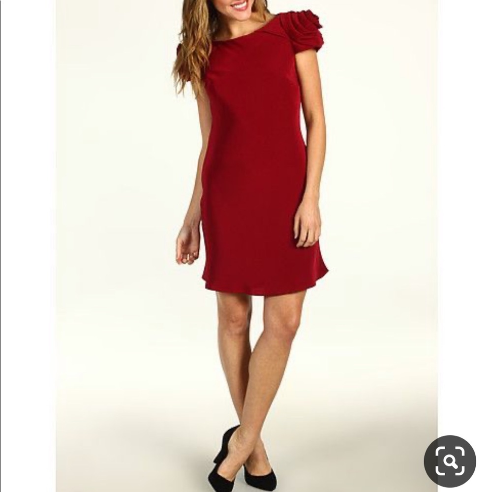 ABS by Allen‎ Schwartz Rosette Backless Cocktail or Homecoming Dress, Red, 6